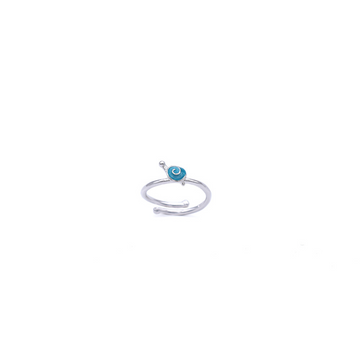 Silver Enamel Snail Ring
