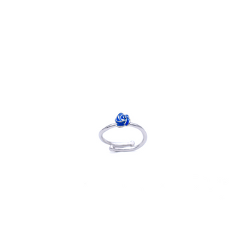 Blue Rose Enamel Ring
