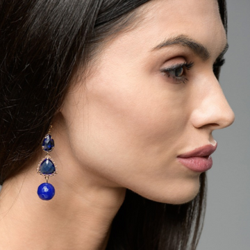 Dark Blue Crystal Dream Earrings