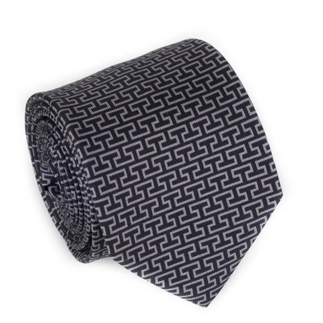 MEANDER TIE VIVID BLACK