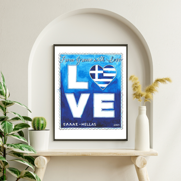 Hellas Love Stamp Artprint