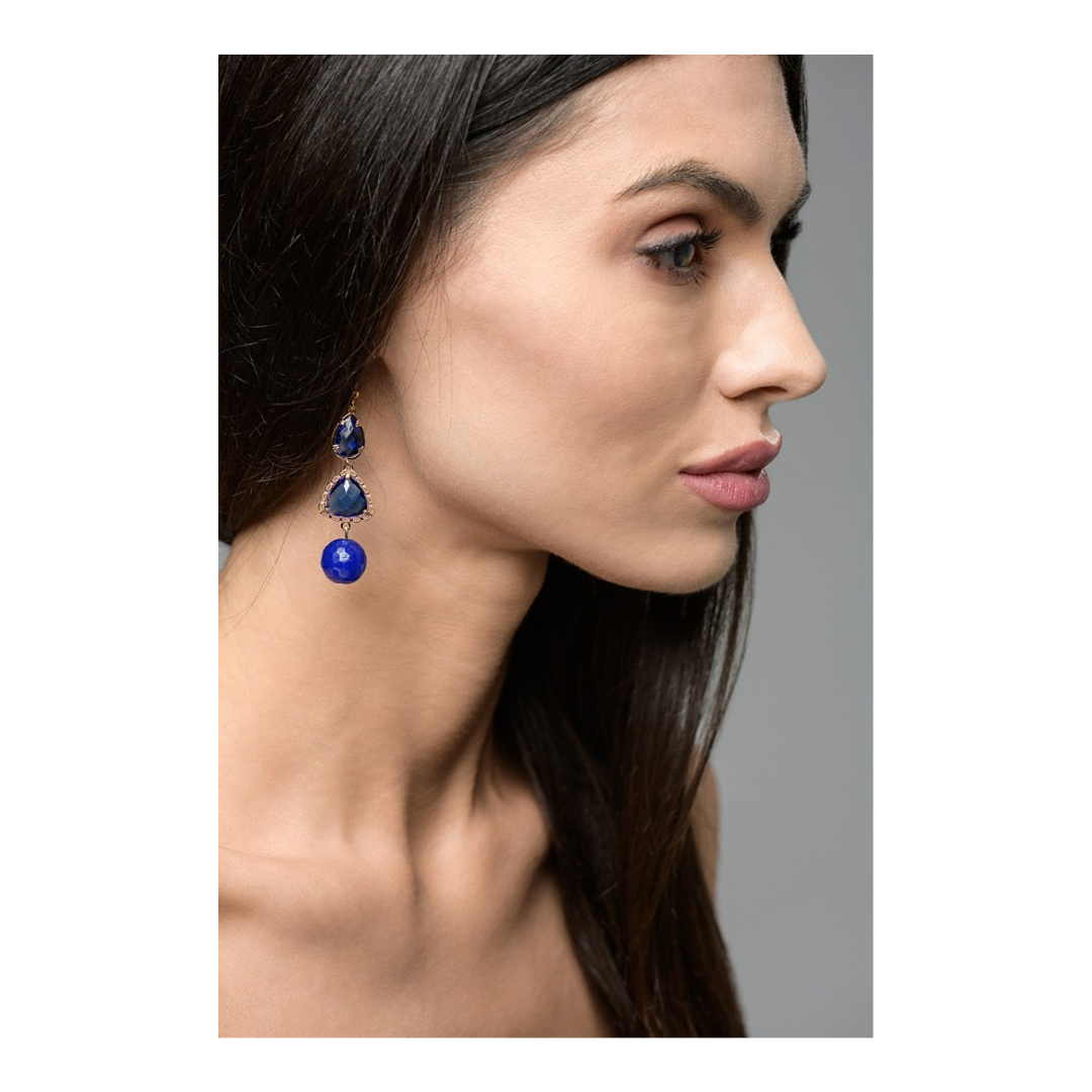 Dark Blue Crystal Dream Earrings