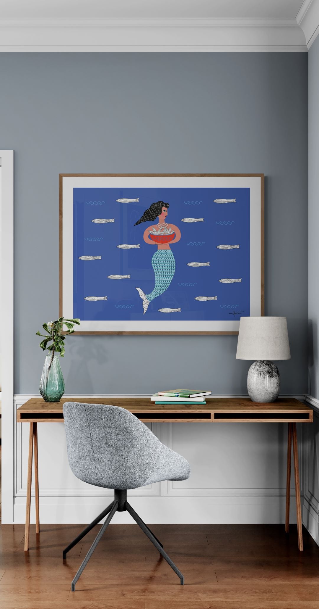 Mermaid and Fish - Wall Art Decor