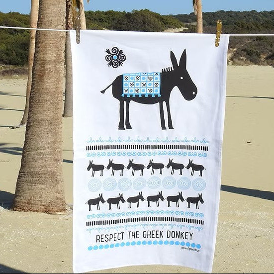Blue Donkey Cotton Tea Towel