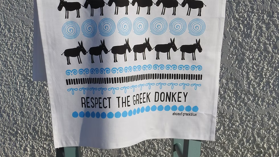 Blue Donkey Cotton Tea Towel