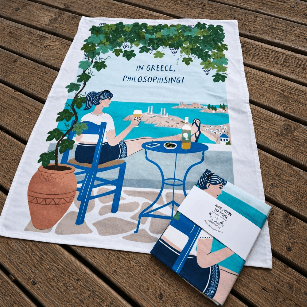 Philosophising Cotton Tea Towel