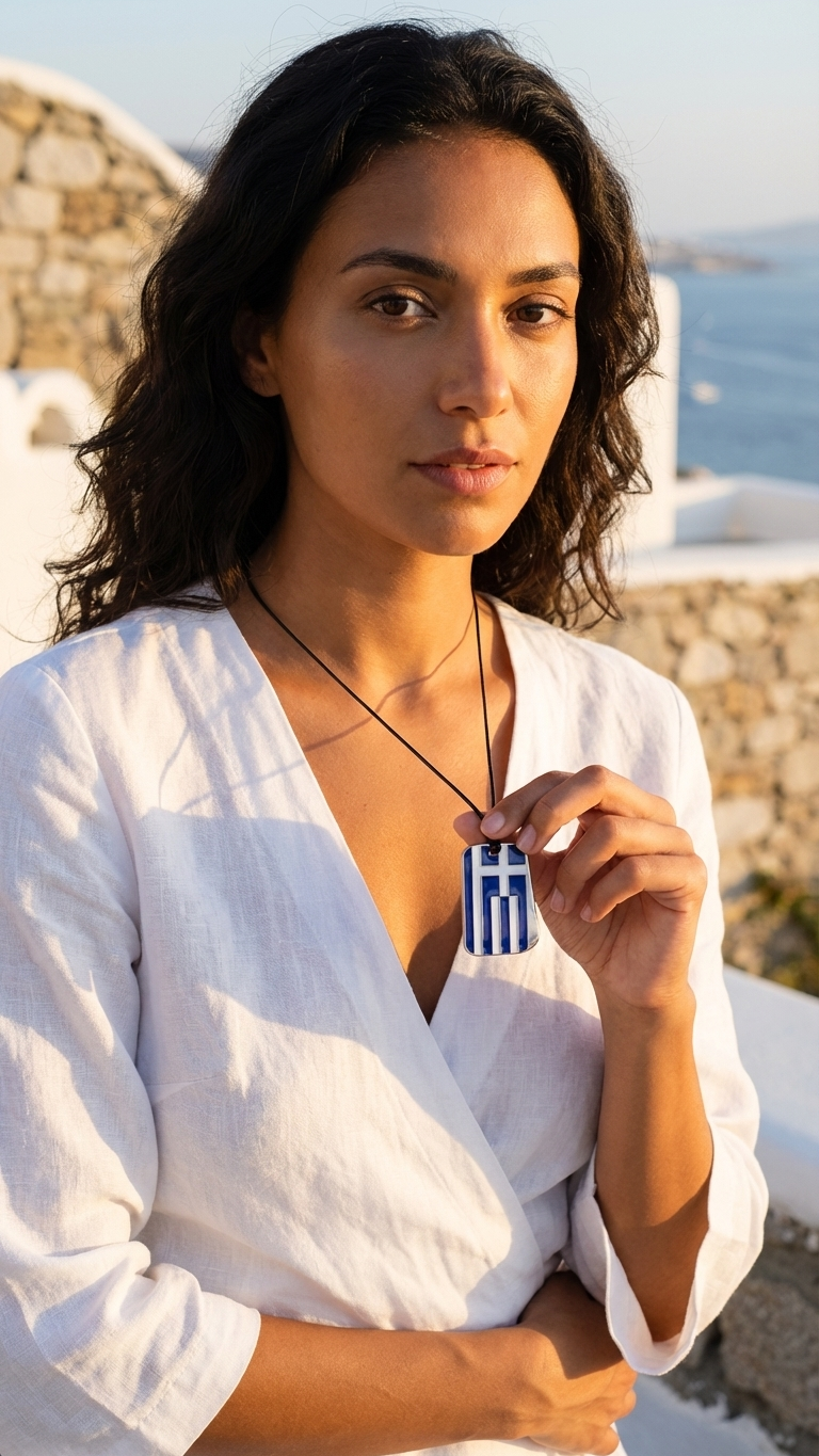 Greek Blue Flag Pendant