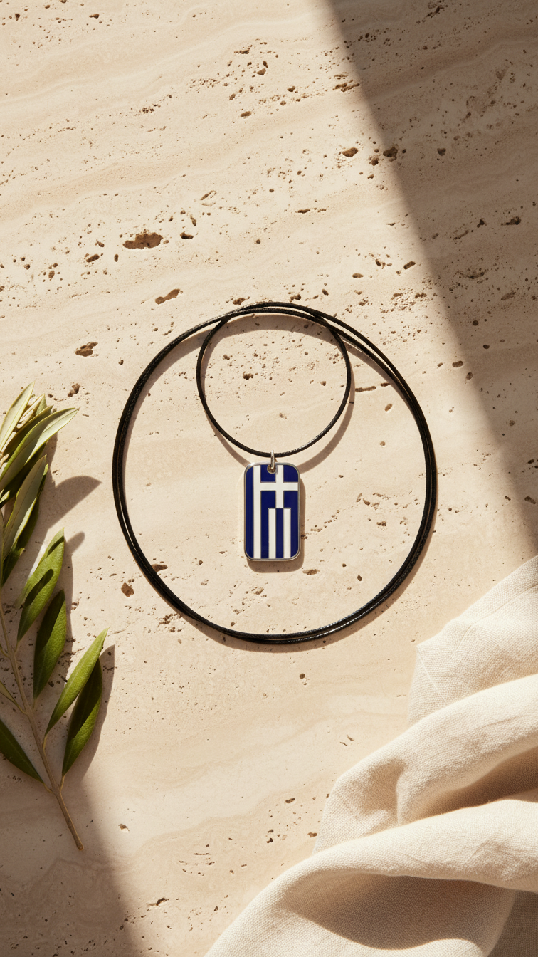 Greek Blue Flag Pendant