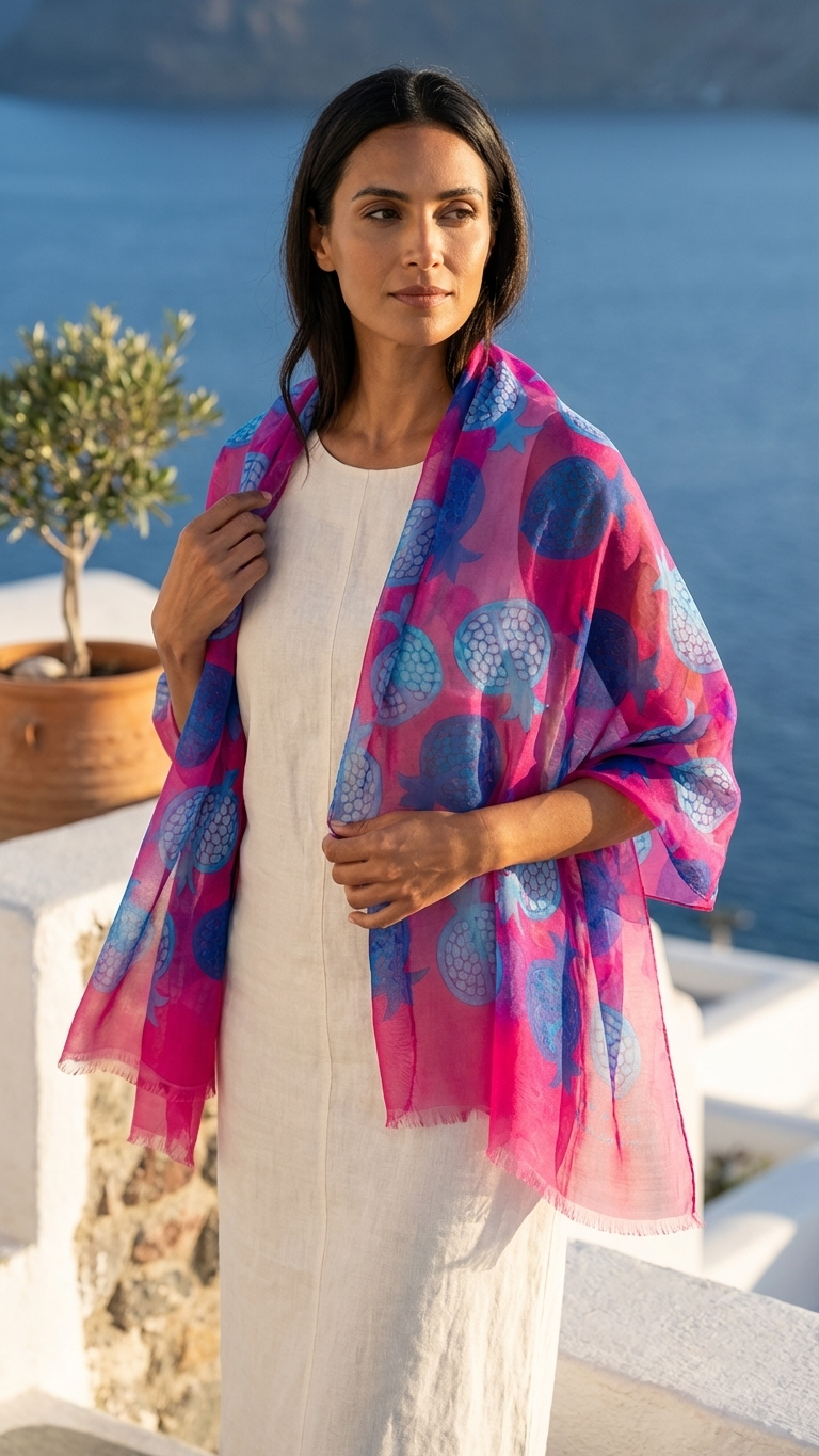 POMEGRANATE CHIFFON SCARF