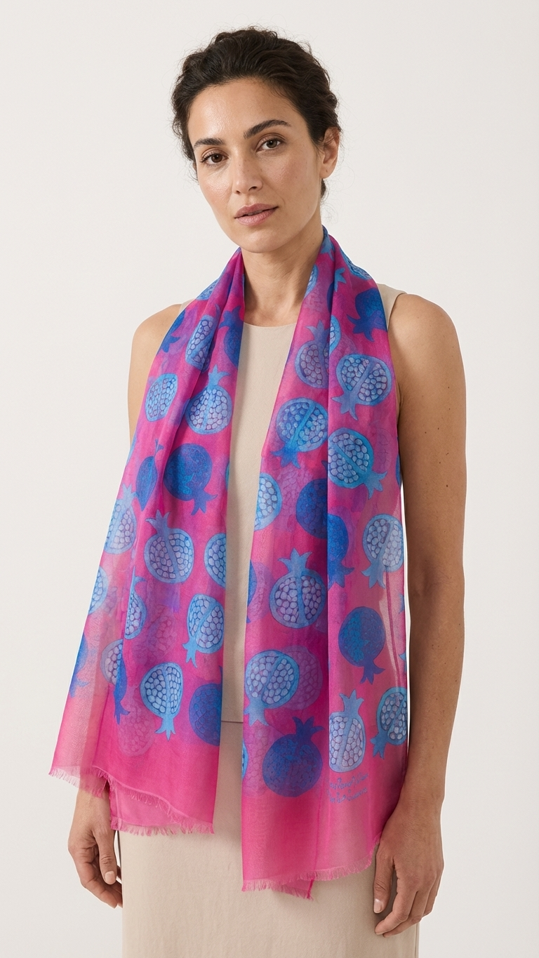 POMEGRANATE CHIFFON SCARF