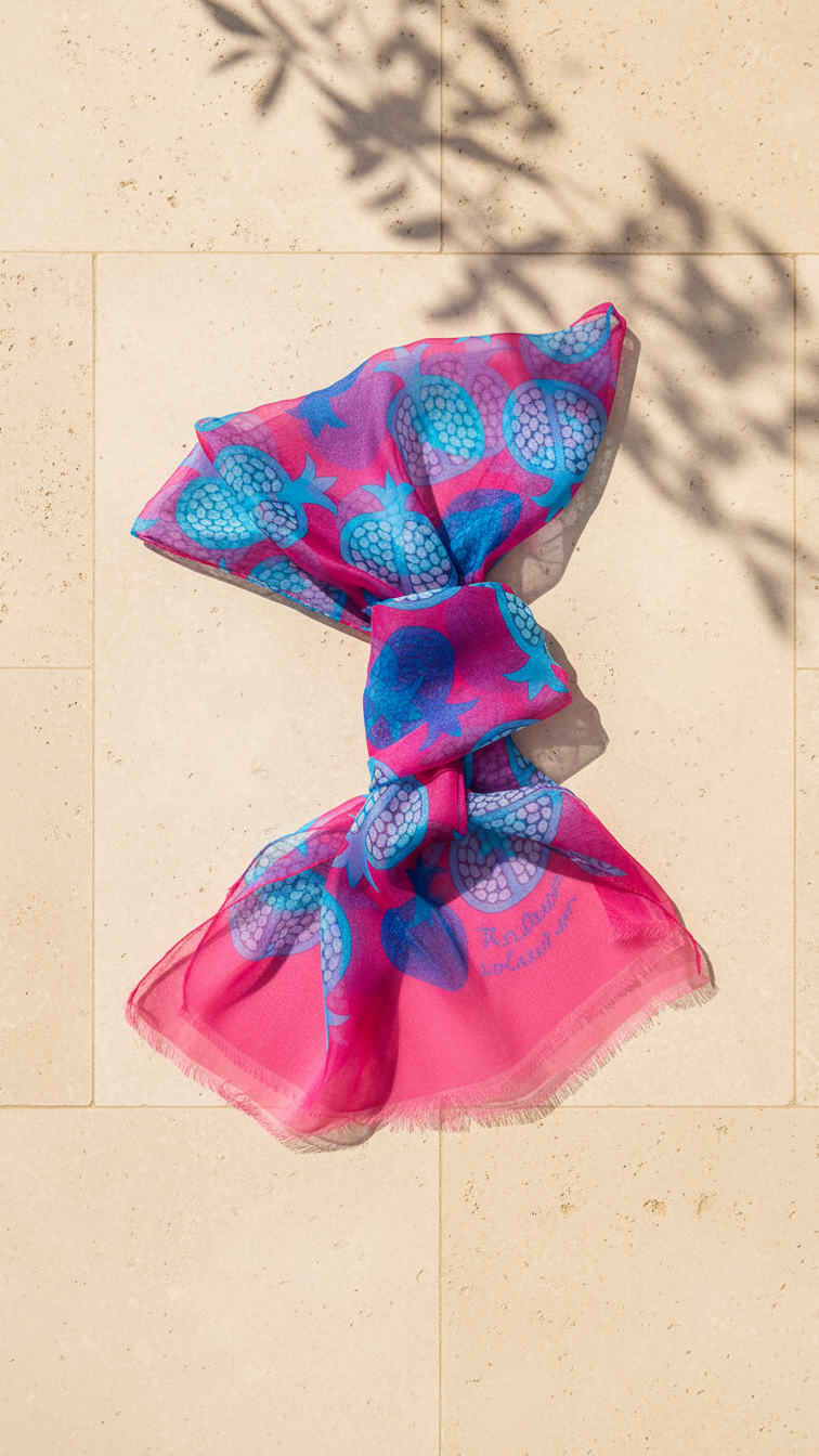 POMEGRANATE CHIFFON SCARF