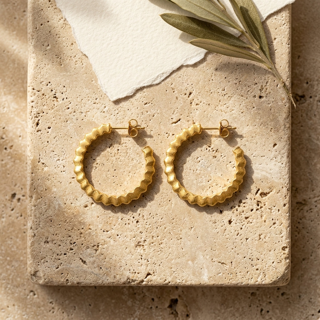 Kore Hoop 18K Gold Plated Earrings