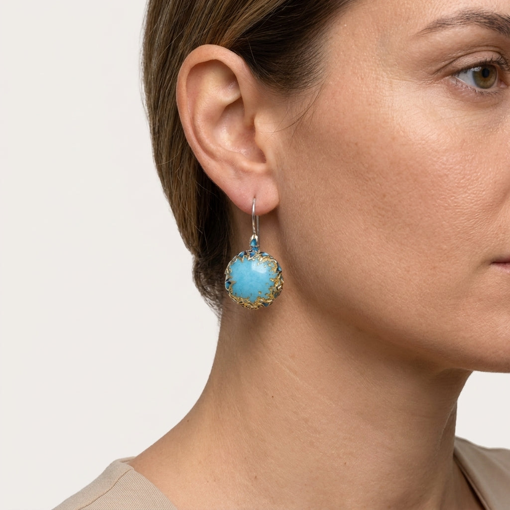 Sky Blue Butterfly Silver Earrings