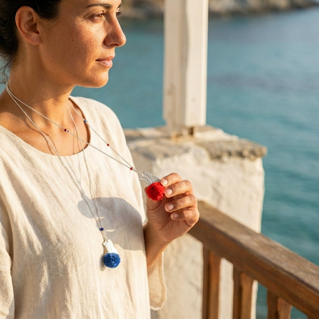 Tsarouhi Necklace Blue