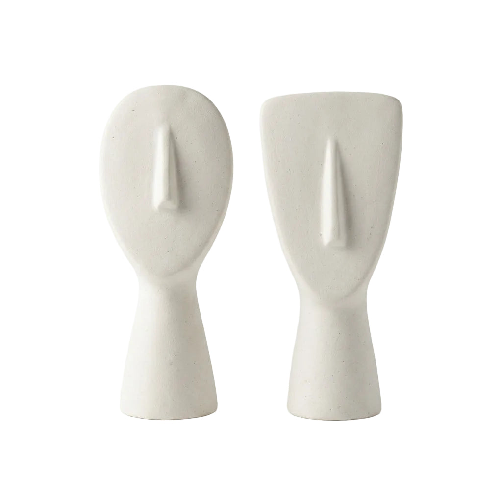 Cyclades pair by Ceme Deco – two handcrafted jesmonite pieces with stone texture and painted finish, 10 × 4 cm