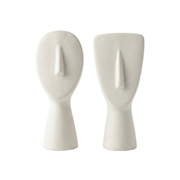 Cyclades pair by Ceme Deco – two handcrafted jesmonite pieces with stone texture and painted finish, 10 × 4 cm