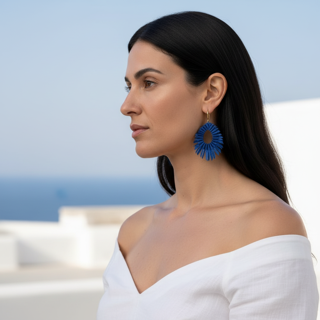 Blue Dona Earrings by Alexandra Tsoukala