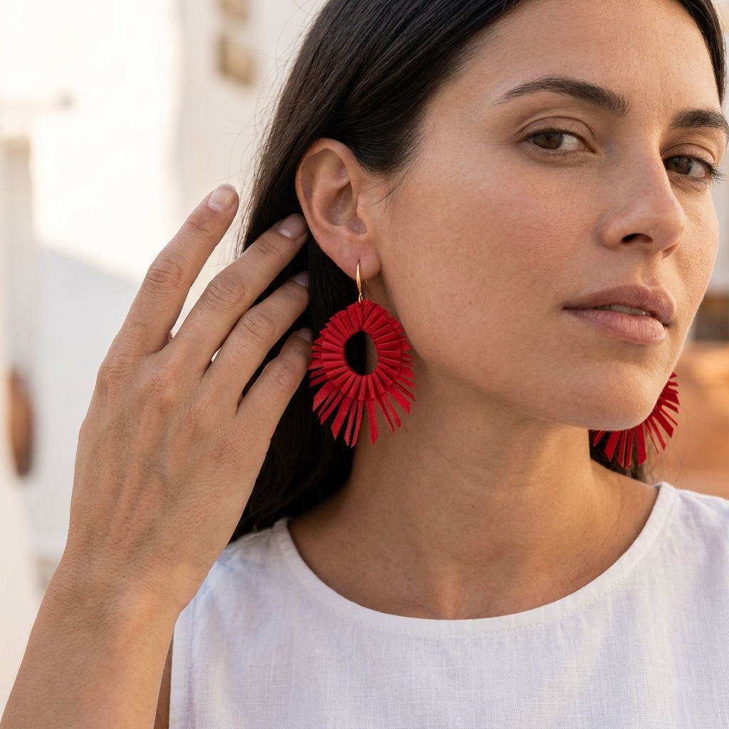 Red Dona Earrings by Alexandra Tsoukala