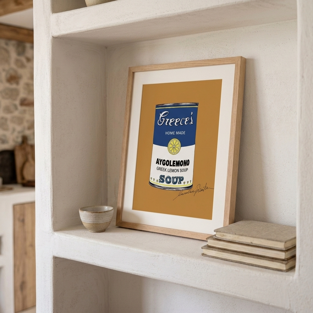 Avgolemono Orange Small Greek Art Print by Caroline Rovithi – view 2 | Thalassea