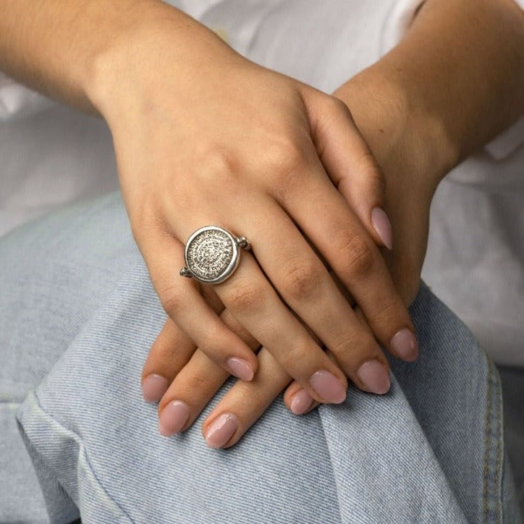 Faistos Disk Silver Ring