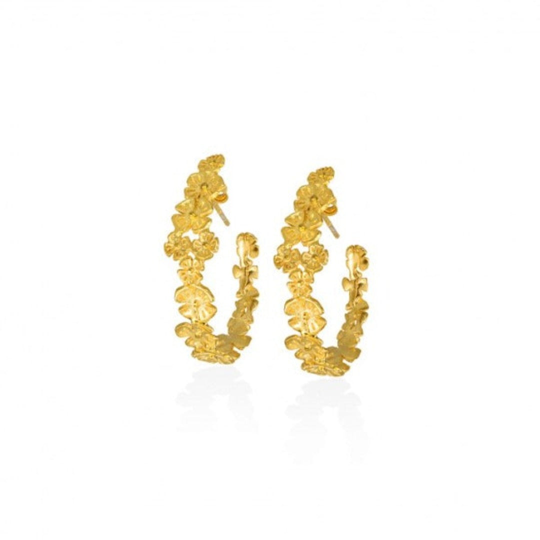 Wildflowers Hoop Earrings 24K